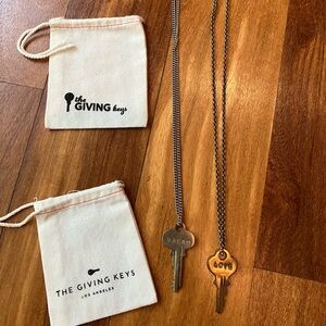 The Giving Keys Silver and Gold Necklaces